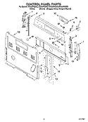 CONTROL PANEL PARTS Diagram and Parts List for  Whirlpool Range