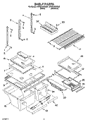 SHELF PARTS Diagram and Parts List for GT9SHKXMQ02  Whirlpool Refrigerator