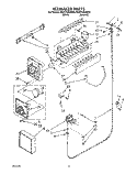 ICEMAKER, LITERATURE AND OPTIONAL Diagram and Parts List for ED25YQXAW00  Whirlpool Refrigerator