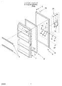 DOOR Diagram and Parts List for TVF12FRGW03  Whirlpool Freezer