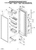 REFRIGERATOR DOOR PARTS Diagram and Parts List for GD5SHAXNL03  Whirlpool Refrigerator