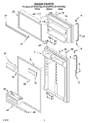 DOOR Diagram and Parts List for ET1CHKXKT03  Whirlpool Refrigerator