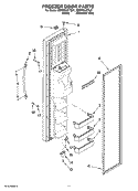 FREEZER DOOR PARTS Diagram and Parts List for GD5YHAXTL01  Whirlpool Refrigerator