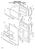 DOOR Diagram and Parts List for ET8WTKXKQ02  Whirlpool Refrigerator