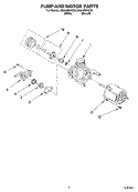 PUMP AND MOTOR Diagram and Parts List for  Whirlpool Dishwasher