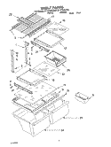 SHELF, OPTIONAL Diagram and Parts List for ET1FTEXLT00  Whirlpool Refrigerator
