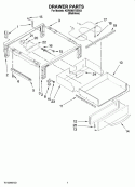 DRAWER PARTS Diagram and Parts List for  KitchenAid Range