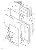 DOOR Diagram and Parts List for ET18HPXHW00  Whirlpool Refrigerator