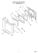 OVEN DOOR Diagram and Parts List for KEBS208DBL2  KitchenAid Wall Oven