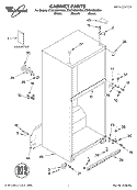 CABINET PARTS Diagram and Parts List for ET8CHMXKB04  Whirlpool Refrigerator