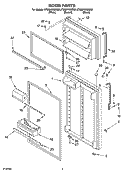 DOOR PARTS Diagram and Parts List for ET8MHKXMQ03  Whirlpool Refrigerator