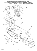 MOTOR AND ICE CONTAINER PARTS Diagram and Parts List for GS5SHGXLT01  Whirlpool Refrigerator