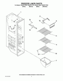 FREEZER LINER PARTS Diagram and Parts List for  Crosley Refrigerator