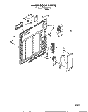INNER DOOR Diagram and Parts List for  Whirlpool Dishwasher