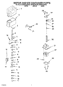 MOTOR AND ICE CONTAINER Diagram and Parts List for GD2SHAXKT02  Whirlpool Refrigerator