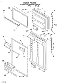DOOR Diagram and Parts List for ET1FTKXKT00  Whirlpool Refrigerator