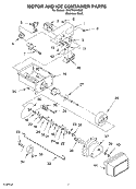 MOTOR AND ICE CONTAINER Diagram and Parts List for GD5THGXKS00  Whirlpool Refrigerator