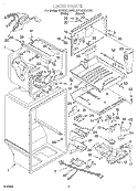 LINER Diagram and Parts List for GT19DKXJW01  Whirlpool Refrigerator