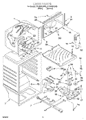 LINER Diagram and Parts List for ET18NMXJW00  Whirlpool Refrigerator