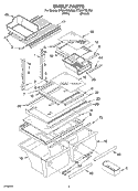 SHELF Diagram and Parts List for ET2AHTXLT00  Whirlpool Refrigerator