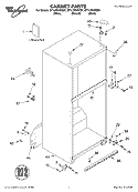 CABINET, LITERATURE Diagram and Parts List for ET1LFKXKB01  Whirlpool Refrigerator