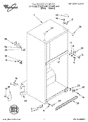 CABINET Diagram and Parts List for ET18GKXFW01  Whirlpool Refrigerator