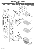 FREEZER LINER PARTS Diagram and Parts List for GD5NVAXSS01  Whirlpool Refrigerator