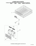 LOWER RACK PARTS Diagram and Parts List for  Whirlpool Dishwasher