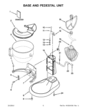 BASE AND PEDESTAL UNIT Diagram and Parts List for  KitchenAid Mixer