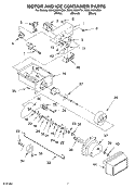 MOTOR AND ICE CONTAINER Diagram and Parts List for GD5LHGXKT01  Whirlpool Refrigerator