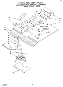 LATCH AND VENT Diagram and Parts List for KEBS277BBL1  KitchenAid Wall Oven