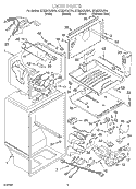 LINER Diagram and Parts List for GT22DCXJB01  Whirlpool Refrigerator