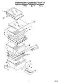 REFRIGERATOR SHELF Diagram and Parts List for GD2LHGXLB01  Whirlpool Refrigerator
