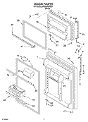 DOOR Diagram and Parts List for ET9CHKXKB01  Whirlpool Refrigerator