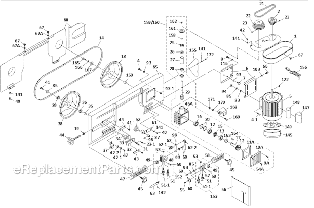 Page A Diagram and Parts List for  Wilton Band Saw