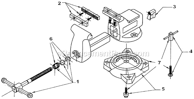 Page A Diagram and Parts List for  Wilton Vise