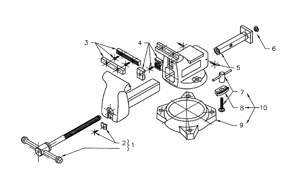 Diagram Diagram and Parts List for  Wilton Vise