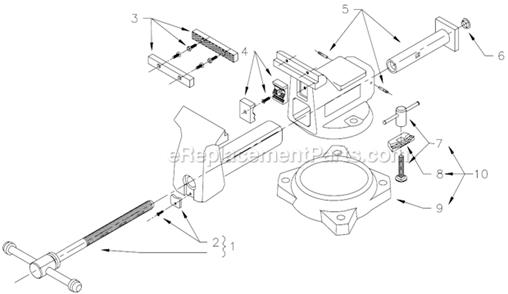 Part Location Diagram of 2904200 Jet Lower (pipe) Jaws