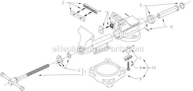 Part Location Diagram of 2900150 Wilton Spindle Assembly
