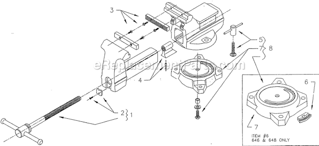 Page A Diagram and Parts List for 111218 Wilton Vise