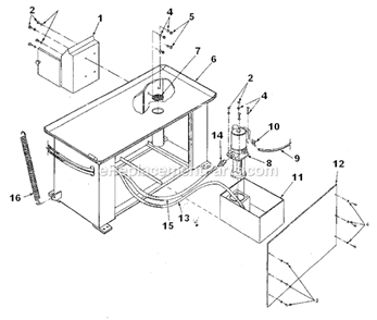 Base_Assembly Diagram and Parts List for  Wilton Band Saw