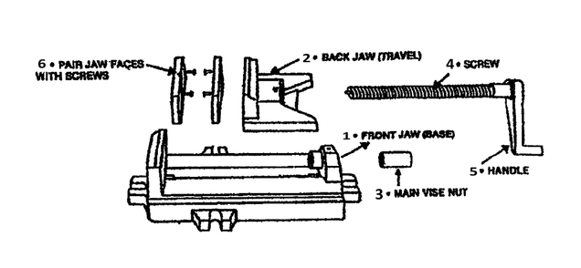 Diagram Diagram and Parts List for 1523-1-2  Wilton Vise