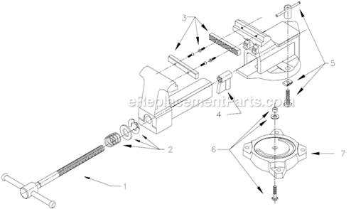 Page A Diagram and Parts List for  Wilton Vise