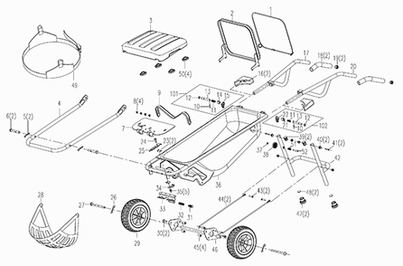 Part Location Diagram of 60037086 Worx Wheel