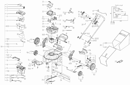 Worx Wg770 Diagram and Parts List for  Worx Lawn Mower