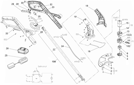 Part Location Diagram of 50024093 Worx Motor set