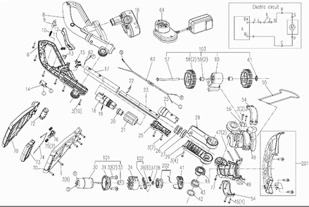 Part Location Diagram of 50018883 Worx Cutting Head