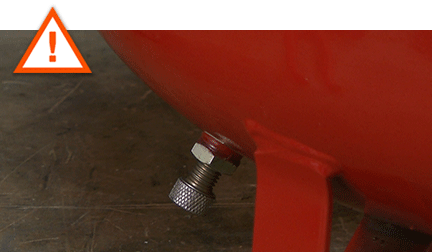 Depressurize the air tank