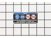 No E85 Label – Part Number: 940872003