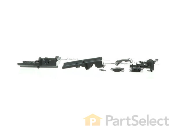 10065979-1-S-Whirlpool-W10712395-Upper Rack Adjuster Kit - White Wheels, Left and Right Sides 360 view